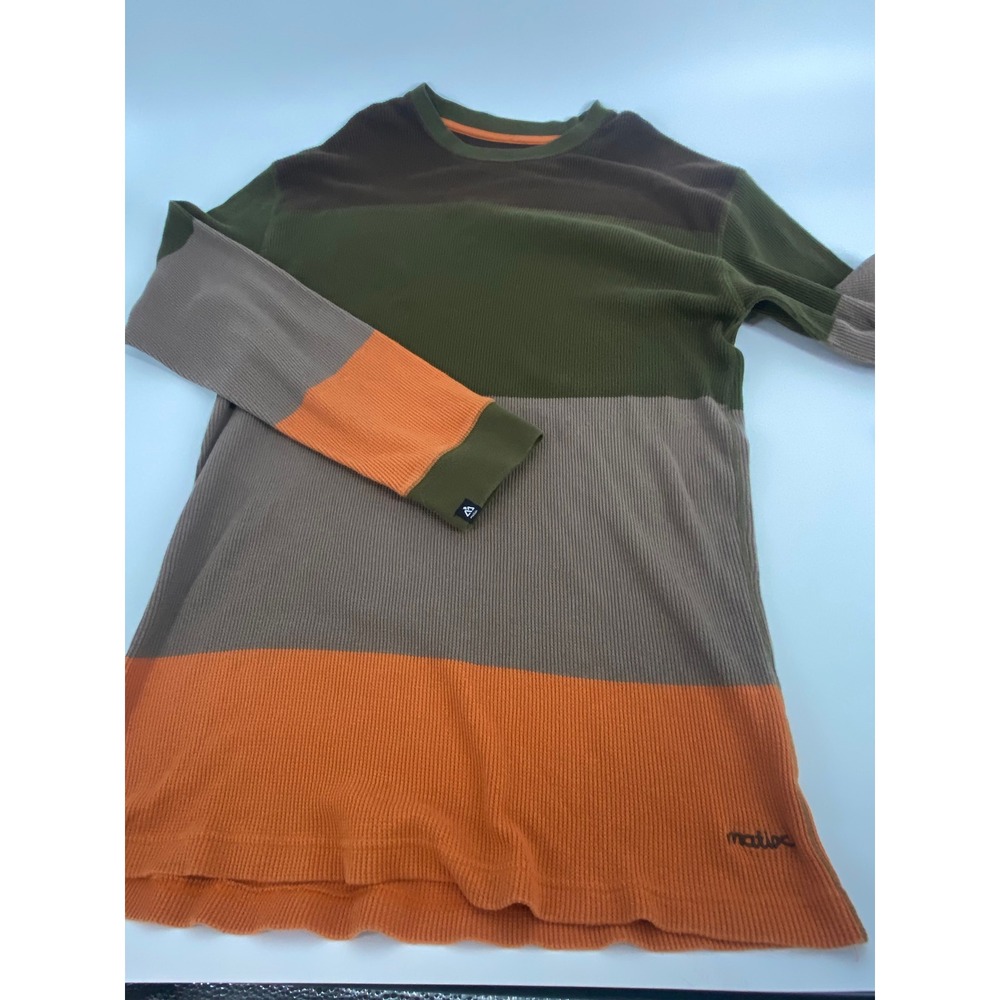 Men's Matix Color Block Skater Style Thermal Long Sleeve Shirt Size XL